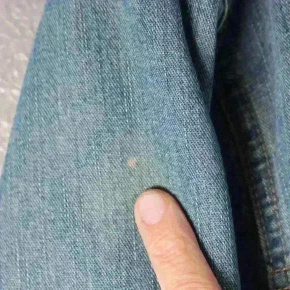 VINTAGE 90s Liz Claiborne Jean Faux Fur Cuff Collar Chore Trucker Coat Women XL - Picture 8 of 16